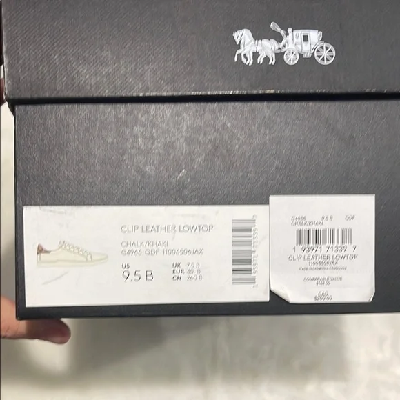 COACH- Clip Leather Low Top Chalk Sneakers- 9.5B - Picture 2 of 14